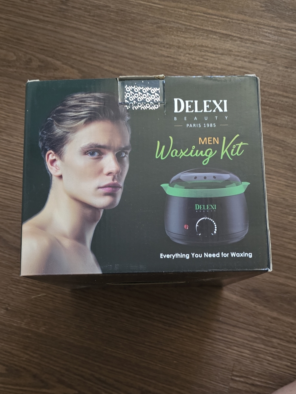 DELEXI Men Waxing Kit - Black & Green Wax Warmer